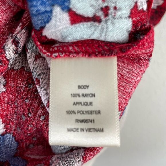 NWT Self Esteem Shoulder-less Floral Top Size L - Picture 8 of 8